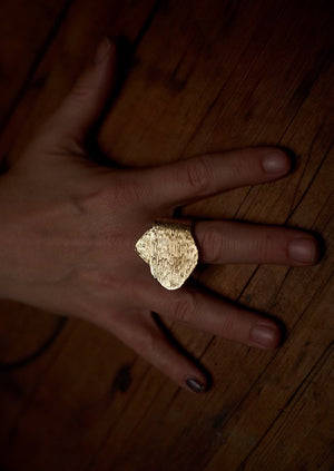 'TRANQUILITY, FORM AND REPETITION' Fairtrade Gold Ring